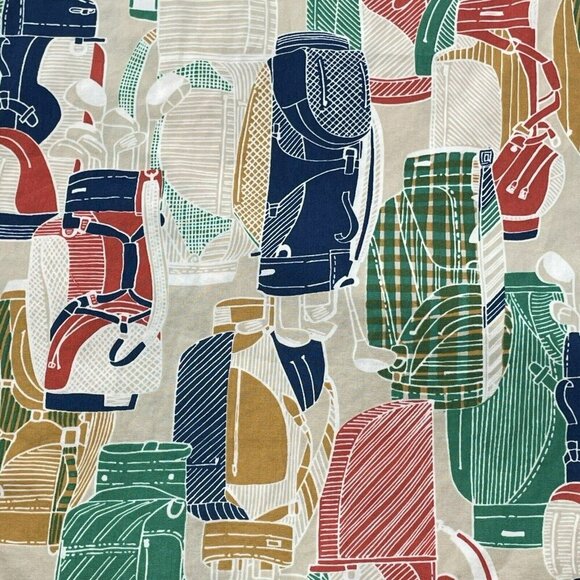 Creek Wood USA Button Shirt Golf Club Men Size M Golfer Retro Pattern Colorful - Picture 7 of 12